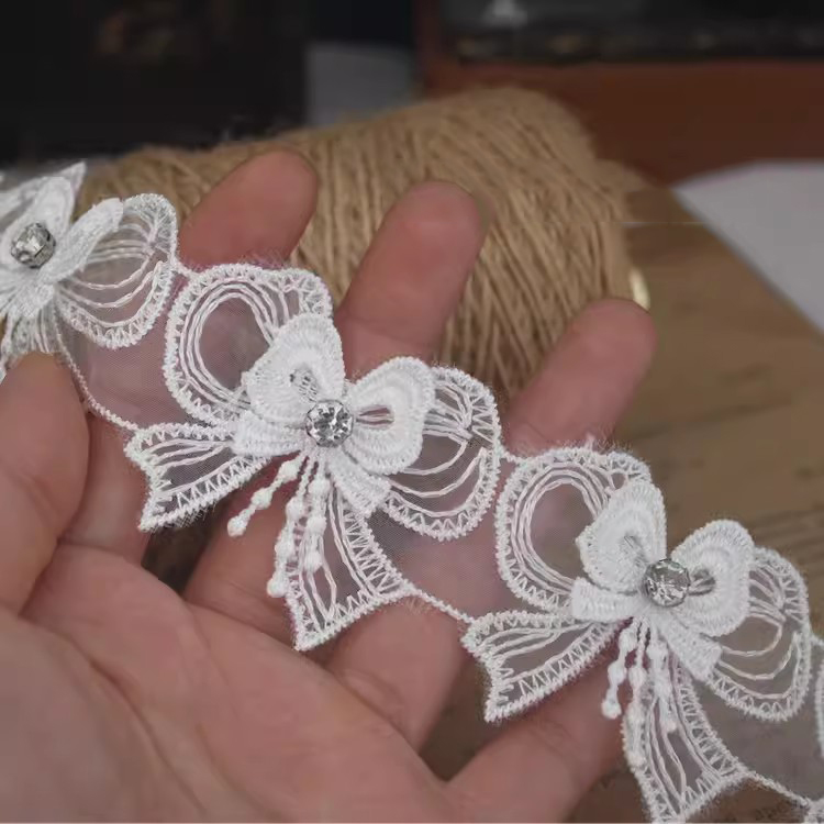 Multilayer Embroidery Beaded Lace Trim Floral BT0113-Lace Fabric Shop