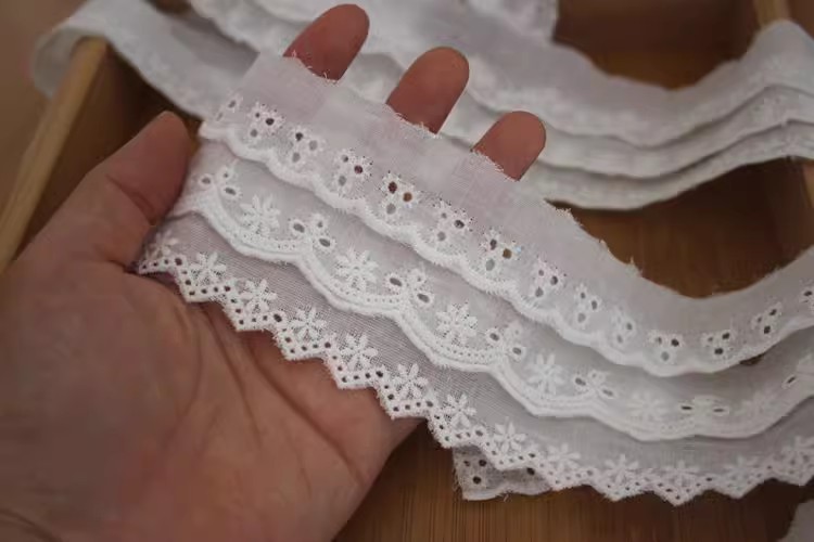 Narrow Neckline Eyelet Fabric Width 2-4 cm EF0078-Lace Fabric Shop