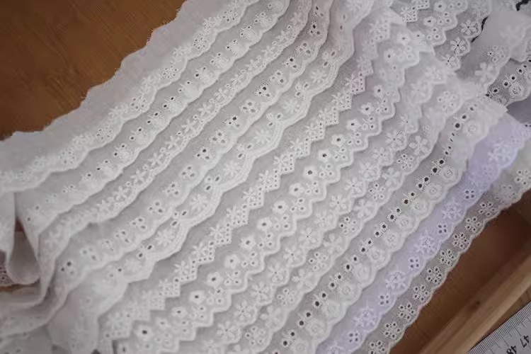Narrow Neckline Eyelet Fabric Width 2-4 cm EF0078-Lace Fabric Shop