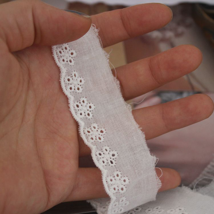 Narrow Neckline Eyelet Fabric Width 2-4 cm EF0078-Lace Fabric Shop