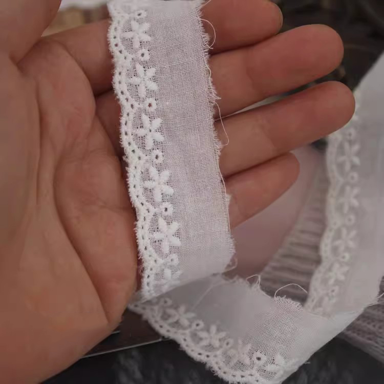 Narrow Neckline Eyelet Fabric Width 2-4 cm EF0078-Lace Fabric Shop
