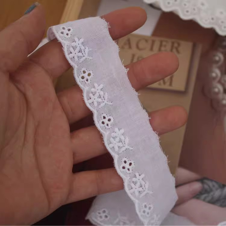 Narrow Neckline Eyelet Fabric Width 2-4 cm EF0078-Lace Fabric Shop