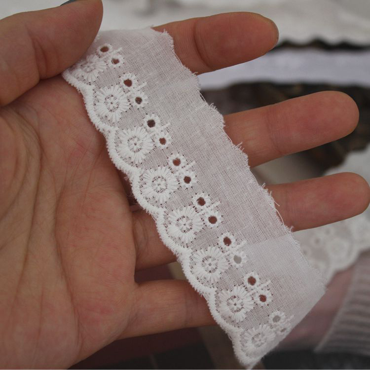 Narrow Neckline Eyelet Fabric Width 2-4 cm EF0078-Lace Fabric Shop