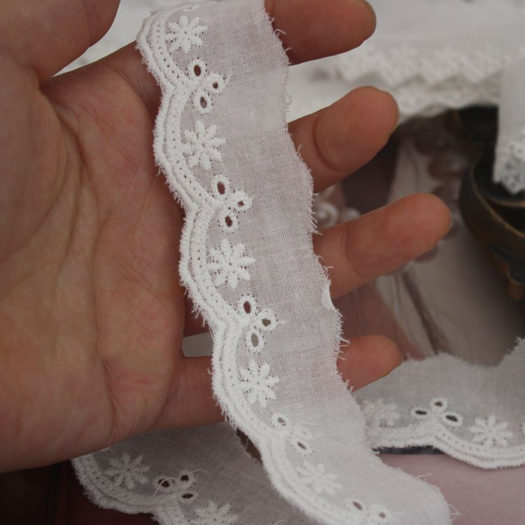 Narrow Neckline Eyelet Fabric Width 2-4 cm EF0078-Lace Fabric Shop