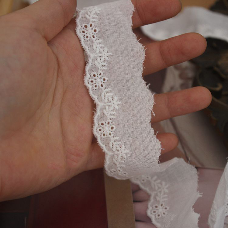 Narrow Neckline Eyelet Fabric Width 2-4 cm EF0078-Lace Fabric Shop