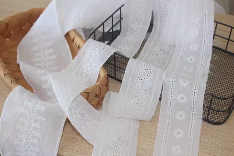 Neckline Eyelet Fabric Trim Width 5-9 cm EF0042-Lace Fabric Shop