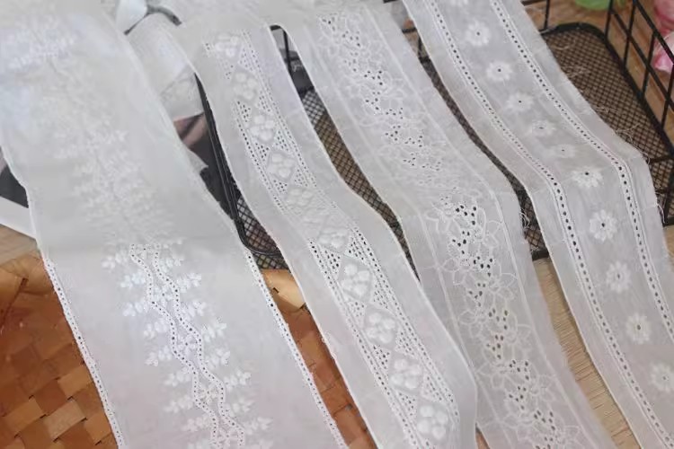 Neckline Eyelet Fabric Trim Width 5-9 cm EF0042-Lace Fabric Shop