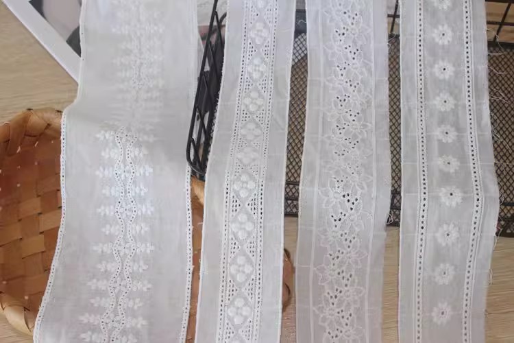 Neckline Eyelet Fabric Trim Width 5-9 cm EF0042-Lace Fabric Shop