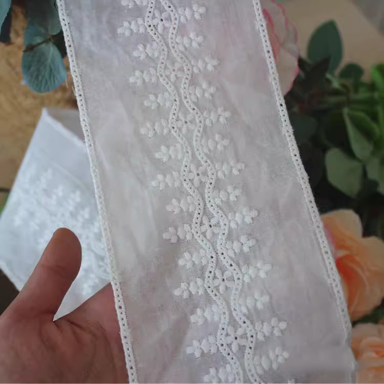 Neckline Eyelet Fabric Trim Width 5-9 cm EF0042-Lace Fabric Shop
