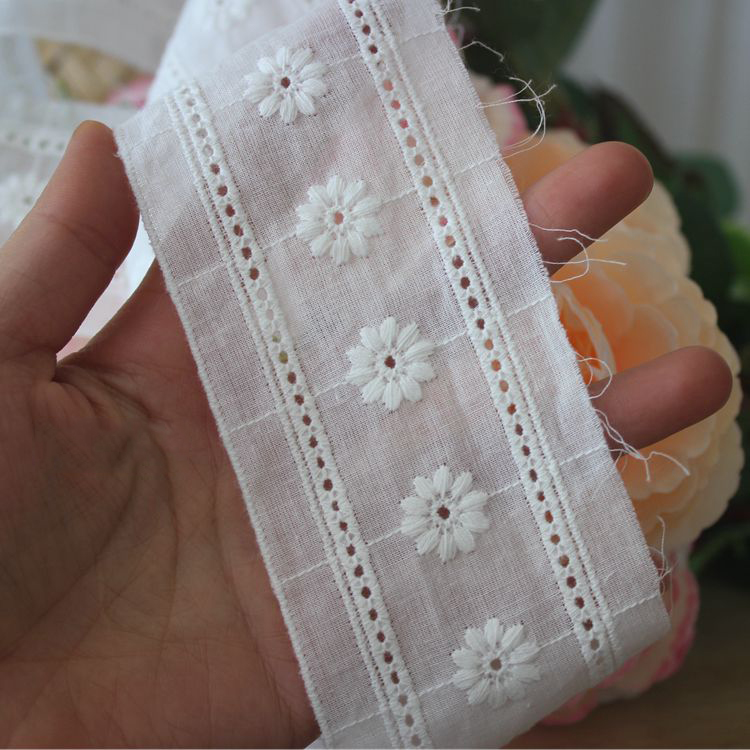 Neckline Eyelet Fabric Trim Width 5-9 cm EF0042-Lace Fabric Shop