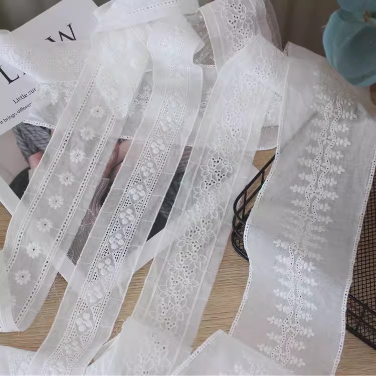 Neckline Eyelet Fabric Trim Width 5-9 cm EF0042-Lace Fabric Shop