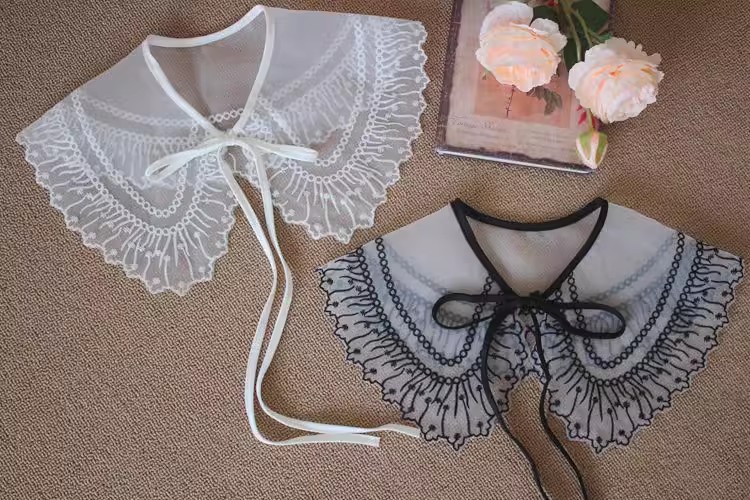 Organza Embroidery Dress Collar LC0005-Lace Fabric Shop
