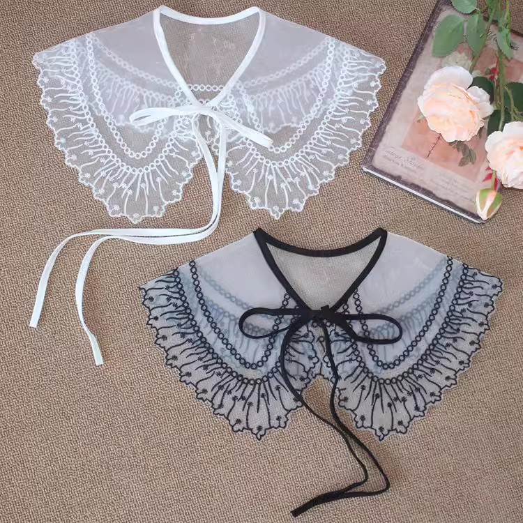 Organza Embroidery Dress Collar LC0005-Lace Fabric Shop