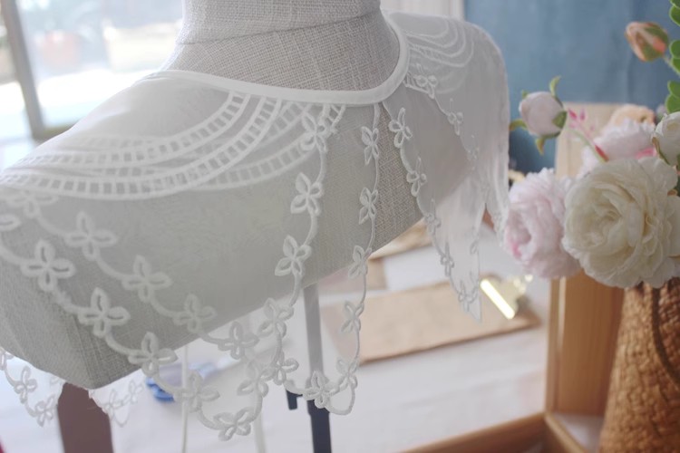 Organza Lace Embroidery Blouse Collar LC0010-Lace Fabric Shop