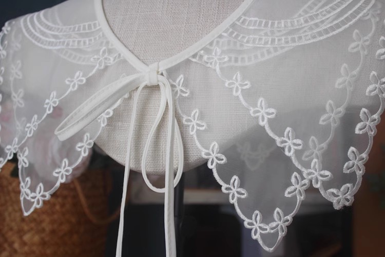 Organza Lace Embroidery Blouse Collar LC0010-Lace Fabric Shop