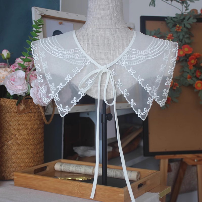 Organza Lace Embroidery Blouse Collar LC0010-Lace Fabric Shop
