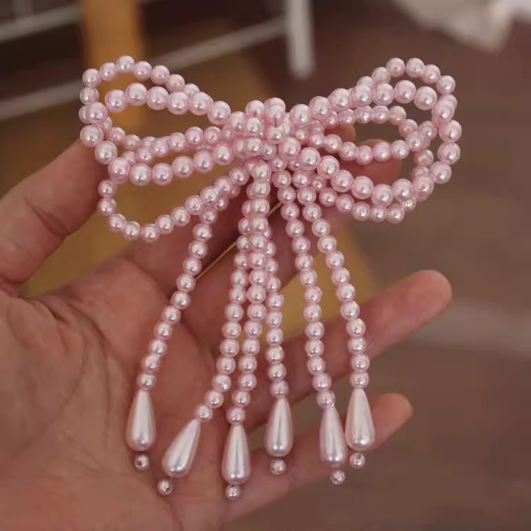 Pearl Beaded Bow Tie Jewelry Accessories BA0118-Lace Fabric Shop