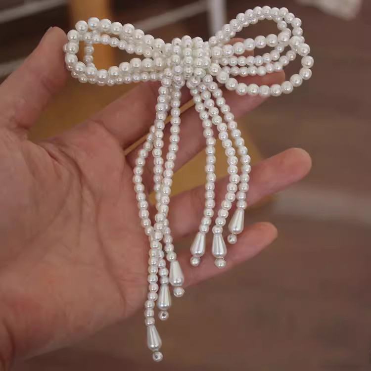 Pearl Beaded Bow Tie Jewelry Accessories BA0118-Lace Fabric Shop