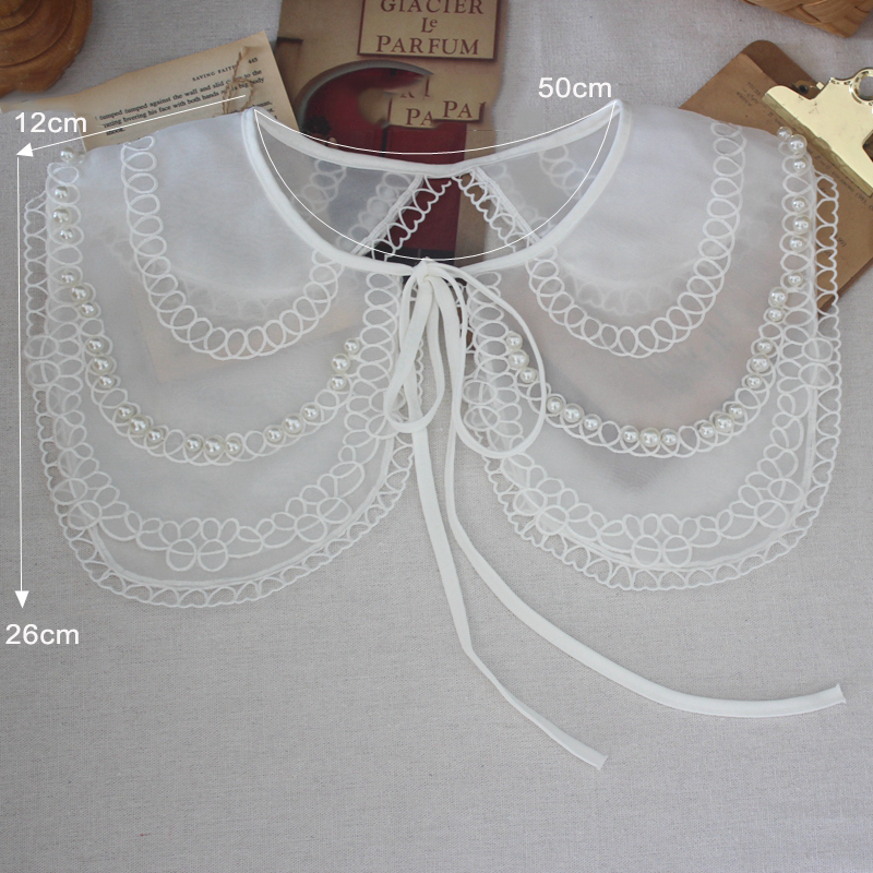 Pearl Lace Embroidery Sweater Collar LC0013-Lace Fabric Shop