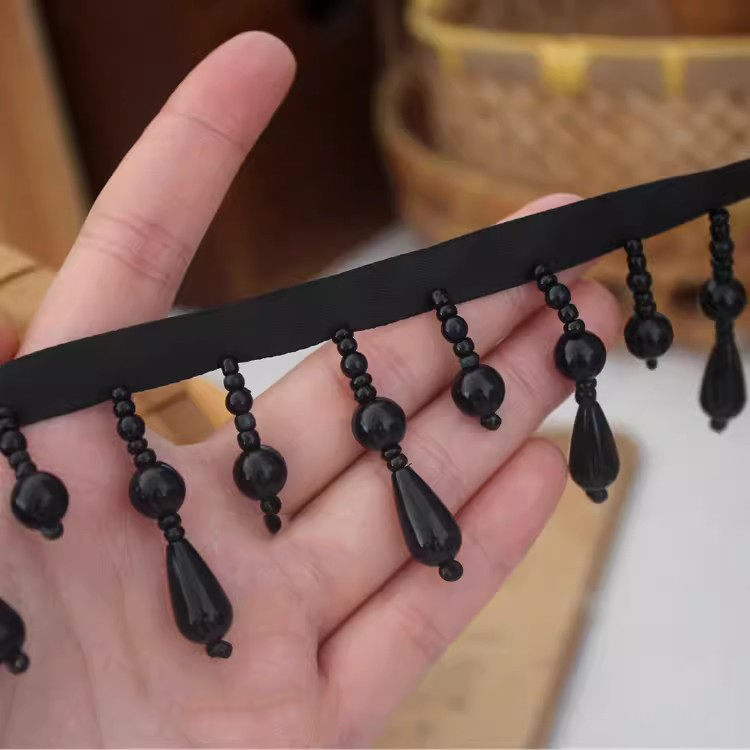 Pearl Tassel Hand Beading Lace Trim BT0142