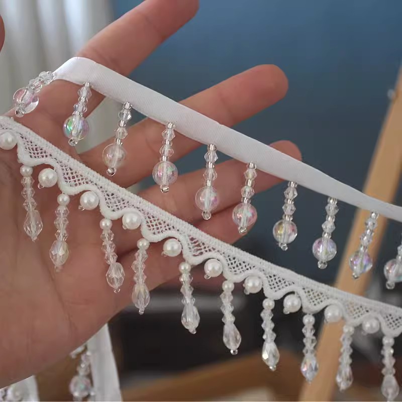 Pearl Tassels Top Lace Trim Ribbon BT0144