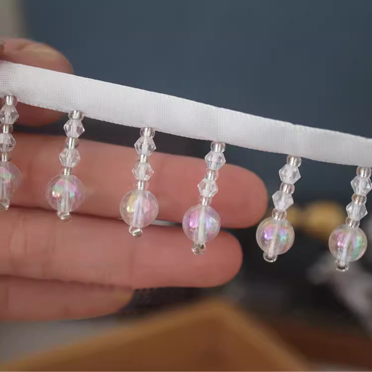 Pearl Tassels Top Lace Trim Ribbon BT0144