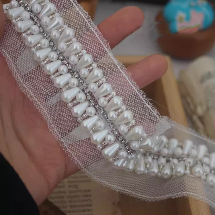 Perler Bead Flower Mesh Lace Trim BT0141