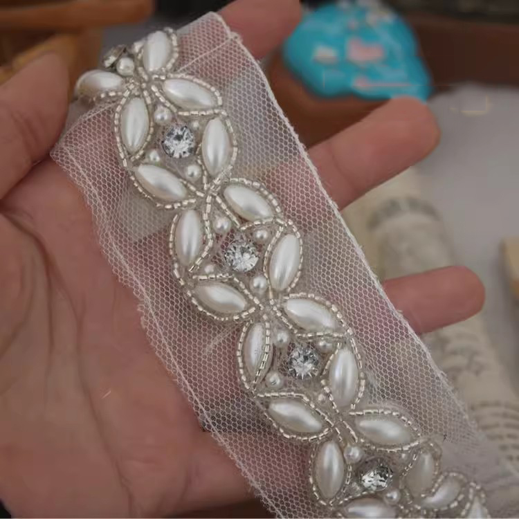 Perler Bead Flower Mesh Lace Trim BT0141