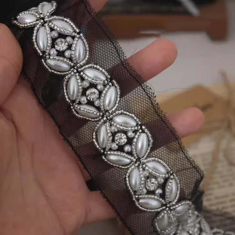 Perler Bead Flower Mesh Lace Trim BT0141