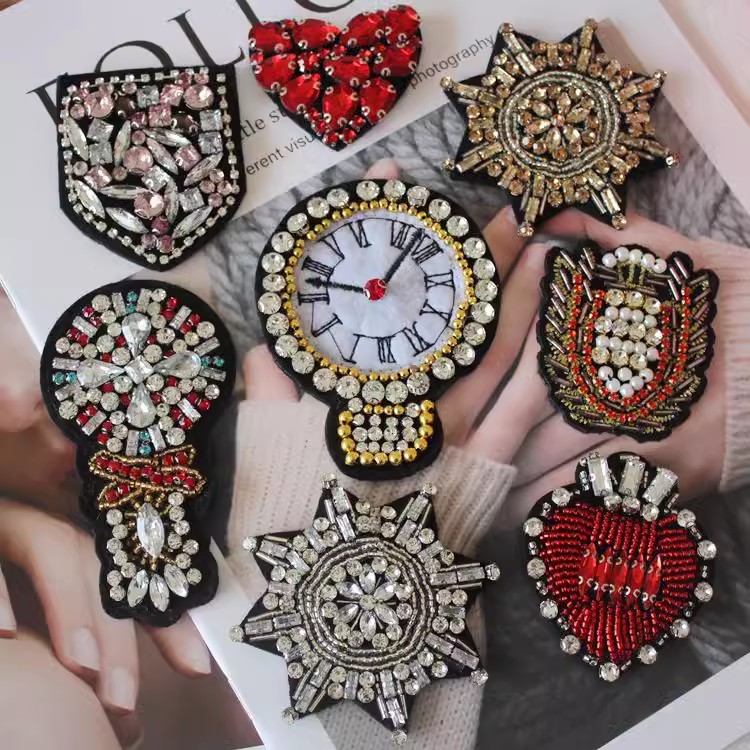 Rhinestone Beaded Cloth Stickers BA0029