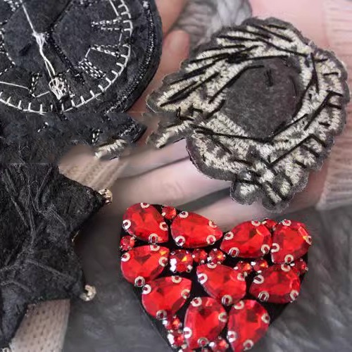 Rhinestone Beaded Cloth Stickers BA0029