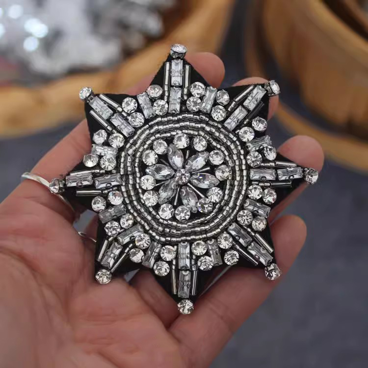 Rhinestone Beaded Cloth Stickers BA0029