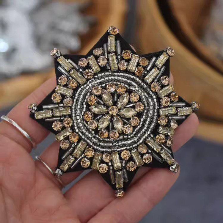 Rhinestone Beaded Cloth Stickers BA0029