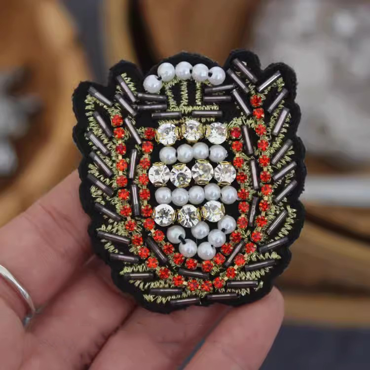 Rhinestone Beaded Cloth Stickers BA0029