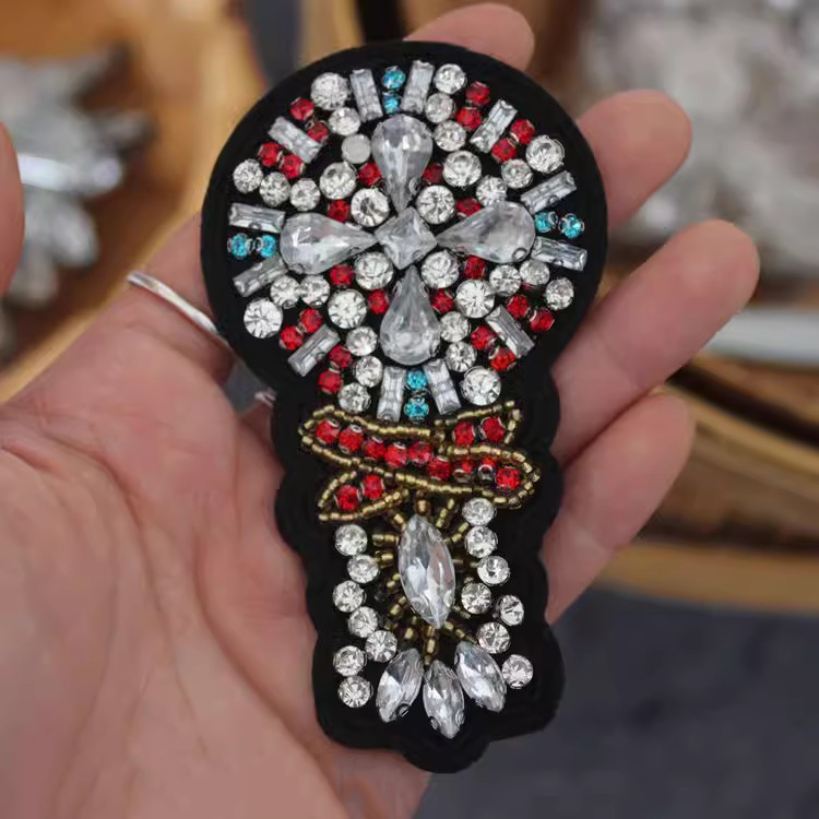 Rhinestone Beaded Cloth Stickers BA0029