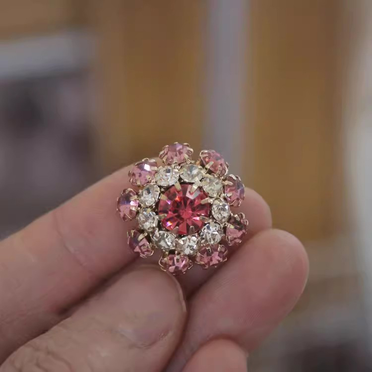 Rhinestone Cloth Buttons Decoration BU0001