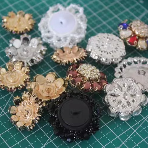 Rhinestone Cloth Buttons Decoration BU0001