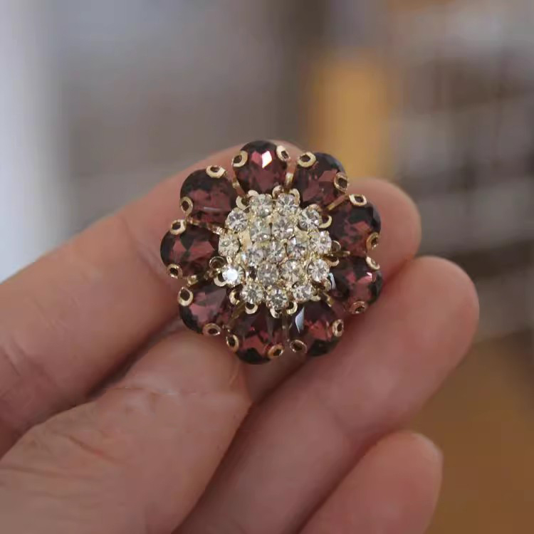 Rhinestone Cloth Buttons Decoration BU0001