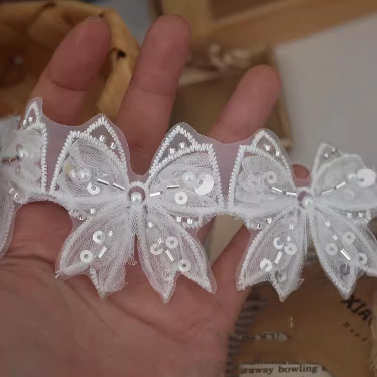 Sequin Bowtie Organza Lace Trims BT0128