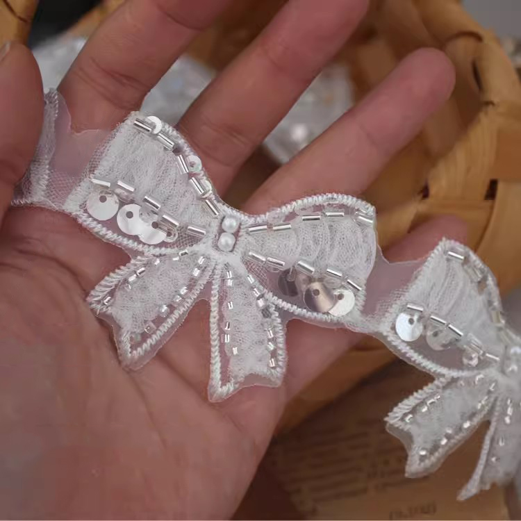 Sequin Bowtie Organza Lace Trims BT0128