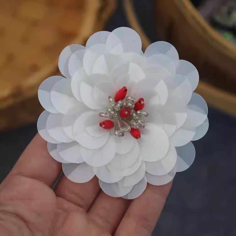 Sequins Beaded 3D Single Floral BT0029