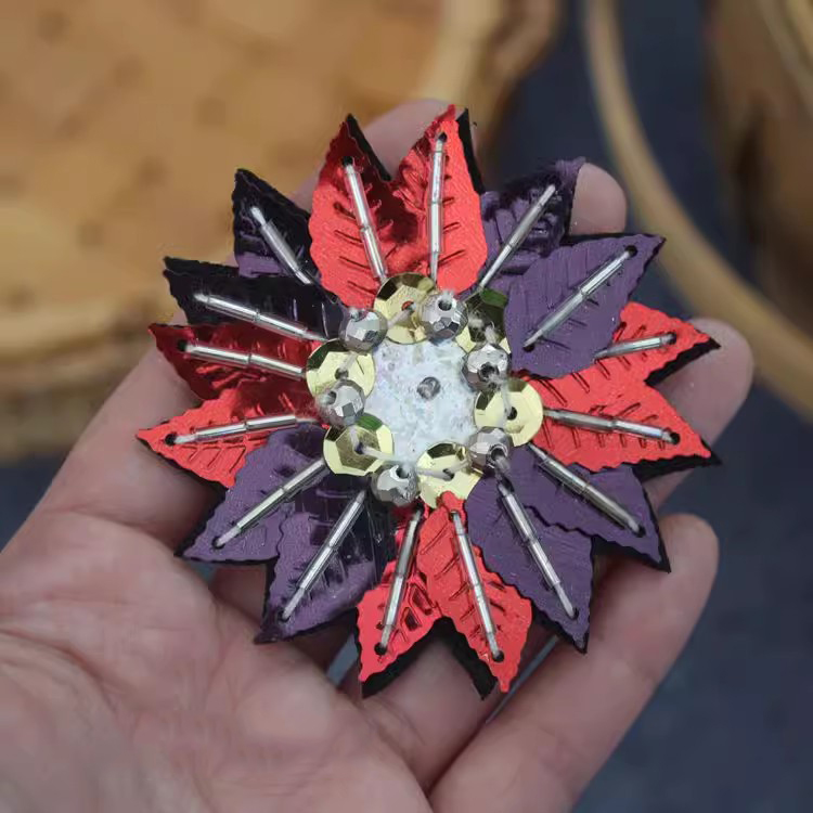 Sequins Beaded 3D Single Floral BT0029