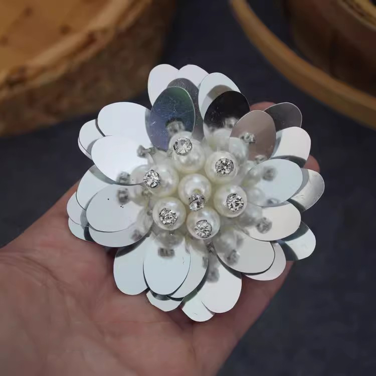 Sequins Beaded 3D Single Floral BT0029