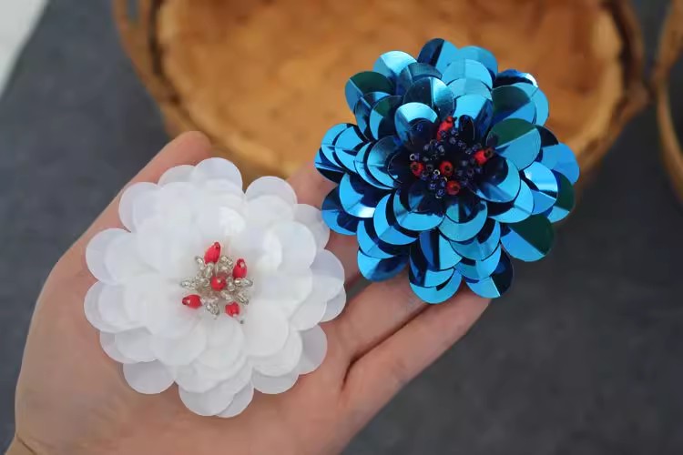 Sequins Beaded 3D Single Floral BT0029