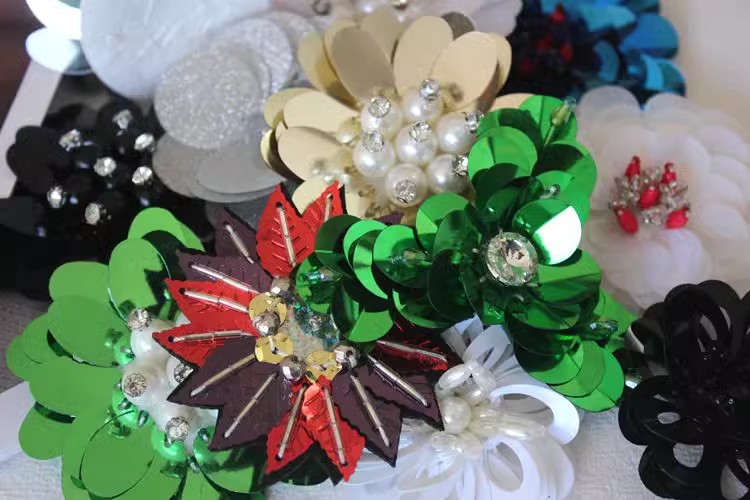 Sequins Beaded 3D Single Floral BT0029