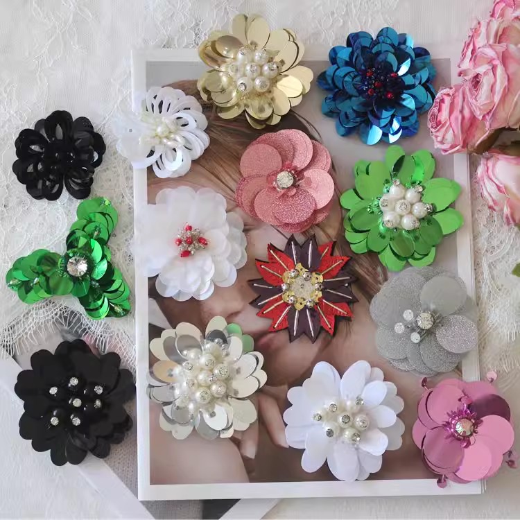 Sequins Beaded 3D Single Floral BT0029