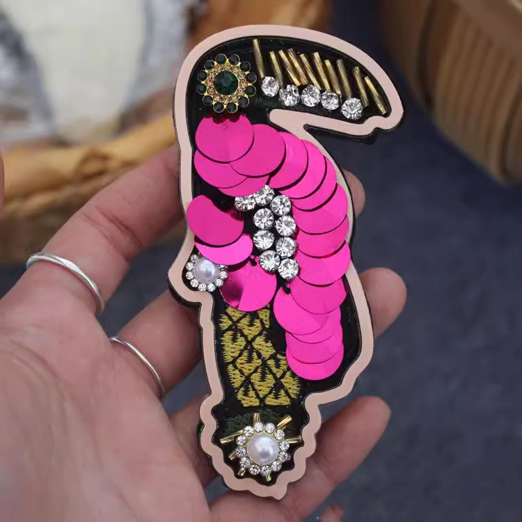 Sequins Embroidery Birds Beads Patch EA0005