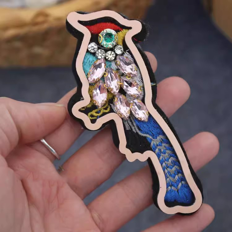 Sequins Embroidery Birds Beads Patch EA0005