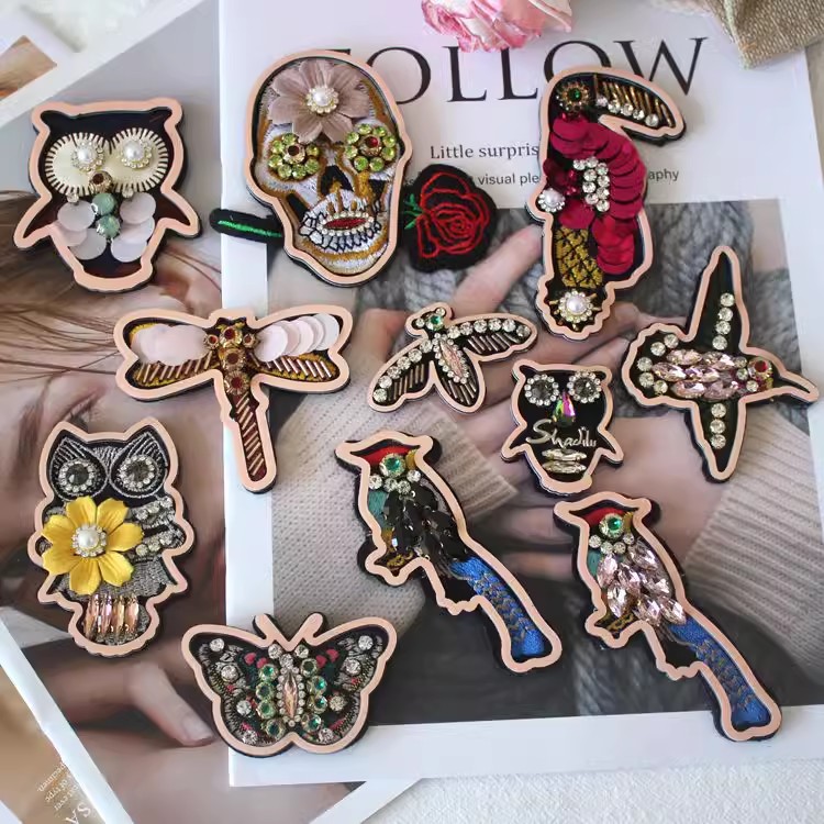 Sequins Embroidery Birds Beads Patch EA0005