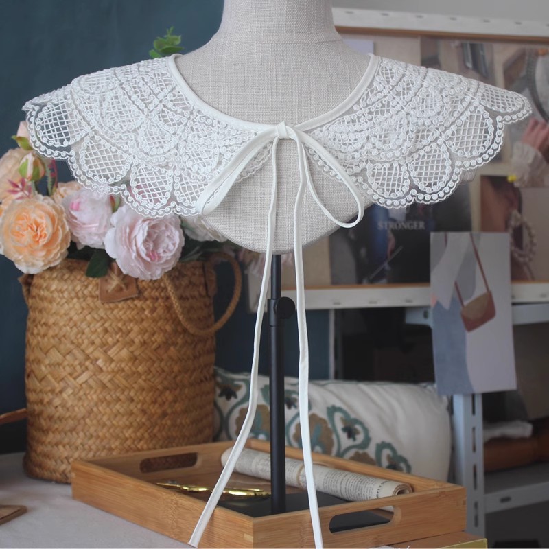 Sewing Hollow Cotton Collar Eyelet Fabric EF0067-Lace Fabric Shop